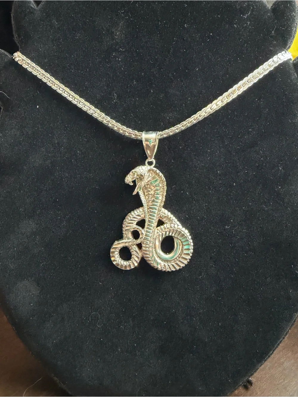 Sterling Silver 925 Cobra Snake Pendant 21” 35g Statement Necklace